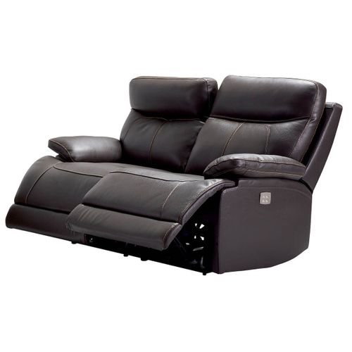 Cordoue - Canapé Relax Electrique 2 Places Cuir Marron