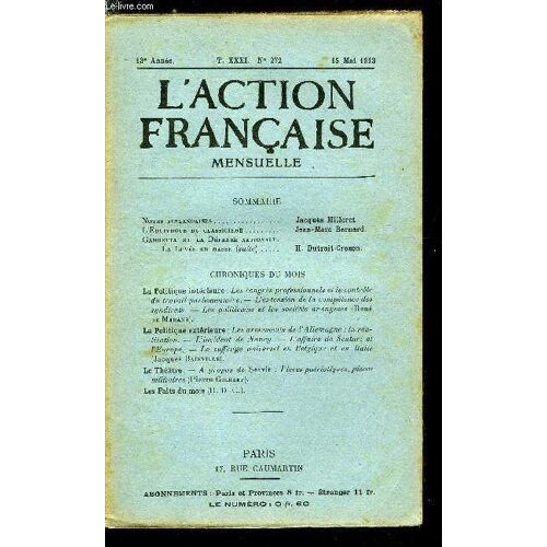 L Action Française N° 272 - Notes Finlandaises Par Jacques Milleret, L Equivoque Du Classicisme Par Jean Marc Bernard, Gambetta Et La Défense Nationale - La Levée En Masse (Suite) Par H.(...)