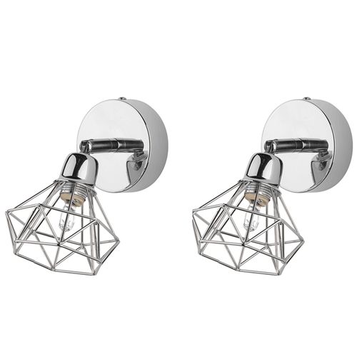 Lot De 2 Appliques Murales Argentées Erma