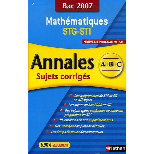 Mathématiques Stg-Sti - Annales Corrigés, Bac 2007