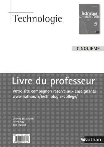 Technologie 5e - Livre Du Professeur