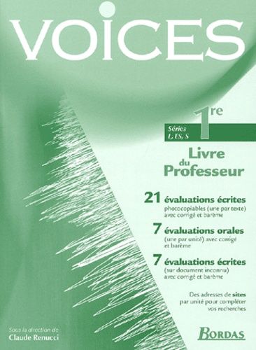 Anglais 1ère L/Es/S Voices - Livre Du Professeur