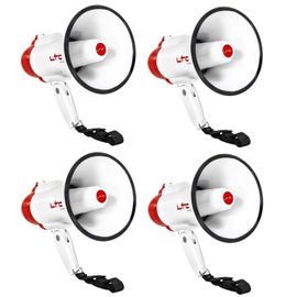 Pack 4 Mégaphones rechargeables 20W LTC MEGA20W Portée 250m - Haut parleurs Fête Supporter Manifestation Sport Soirée