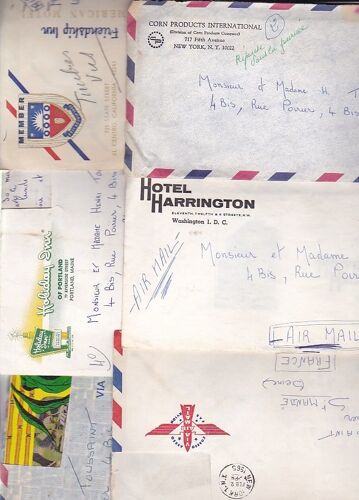 Lot De 19 Enveloppes Postes Aeriennes Des Etats Unis Sans Les Timbres + Mais Correspondance Interne / Pour Etudes Sur Illustration Des Enveloppes