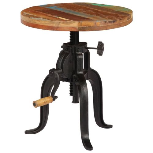 Vidaxl Table D'appoint 45x (45-62) Cm Bois De Récupération Et Fonte