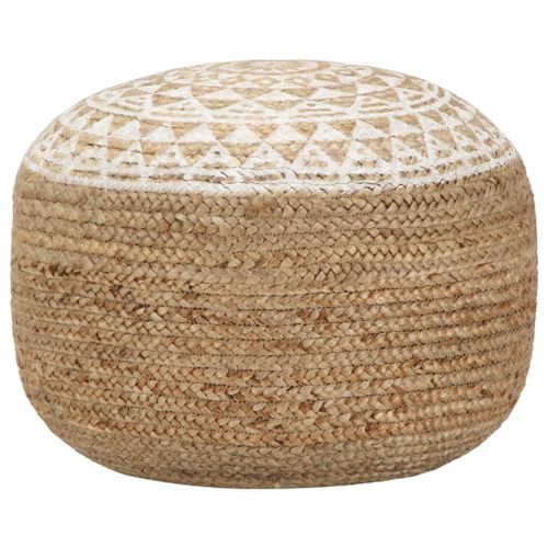 Vidaxl Pouf Fait À La Main Blanc 40 X 45 Cm Jute