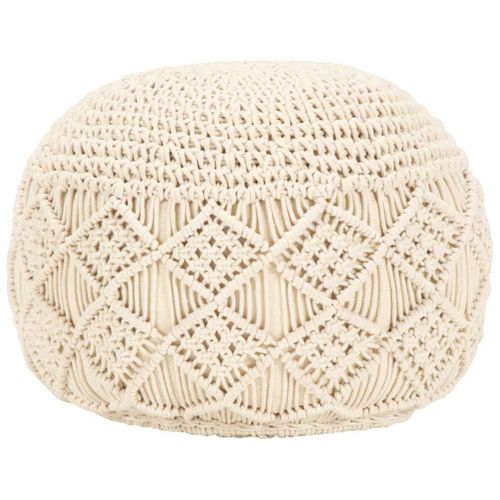 Vidaxl Pouf Fait À La Main En Macramé 45 X 30 Cm Coton