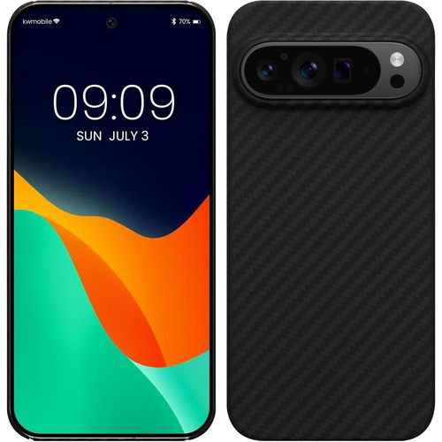Coque Compatible Avec Google Pixel 9 Pro - Coque Étui De Protection Téléphone En Aramide - Noir Mat