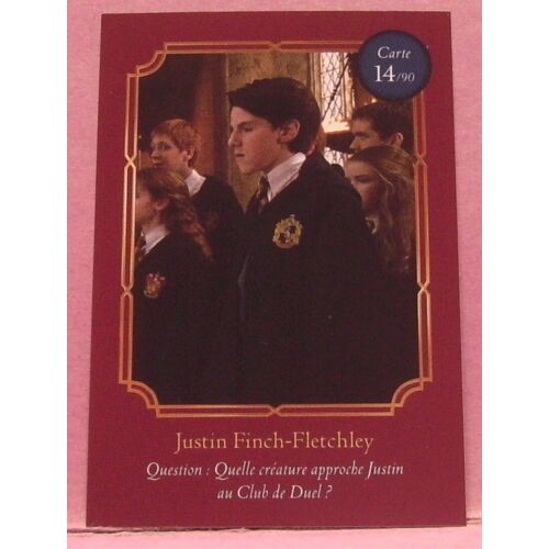 Carte De Jeu Wizarding World / Harry Potter N° 14 / 90 - Justin Flinch-Fletchley - Auchan - 2021