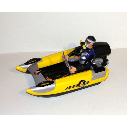 Action Man Plongeur Figurine Articulé 29 Cm Vintage Avec Un Bateau 32 Cm