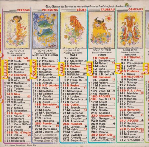 Almanach Du Facteur 1990 Oller Les Signes Du Zodiaque