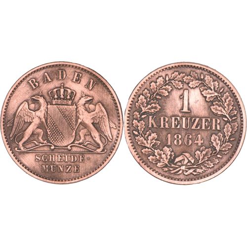 Allemagne - Grand Duché De Bade - 1864 - 1 Kreuzer - Friedrich I - 723 930 Ex. 10-081