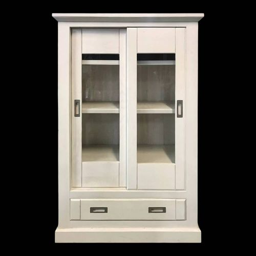 Vitrine Blanche En Chne Blanc