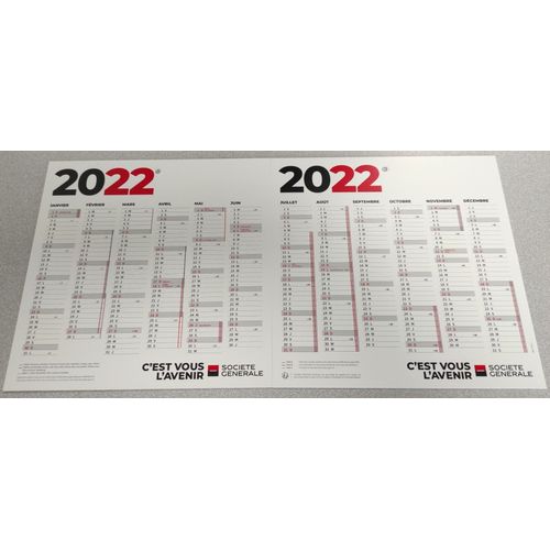 France Calendrier 2022 Calendar Type Banque Sogenal Société Générale C'est Vous L'avenir