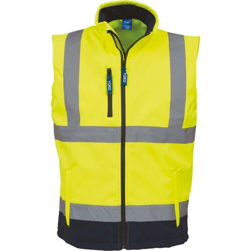 Bodywarmer softshell haute visibilité Yoko Jaune / Marine XXL