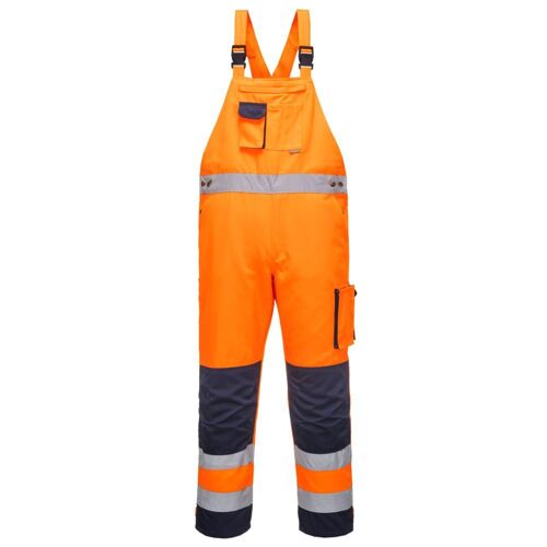 Cotte à bretelles haute visibilité bicolore Portwest Dijon Orange / Marine XXL
