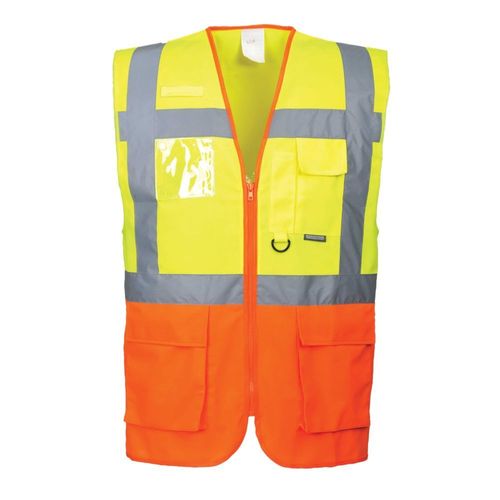 Gilet haute visibilité zippé Portwest Executive Prague Jaune / Orange M