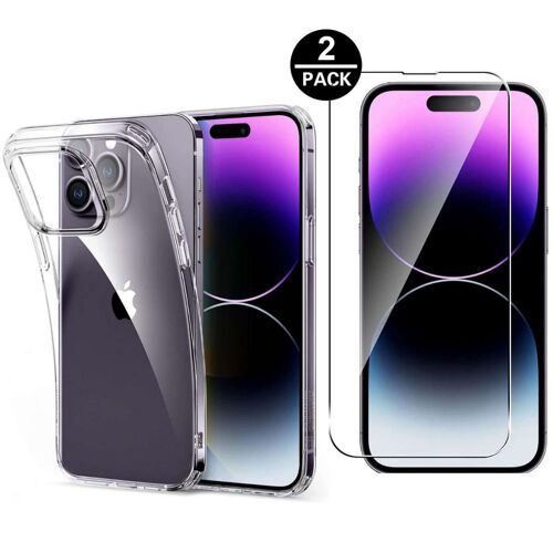 Coque De Protection Transparente Et 2 Films De Protection En Verre Trempé Pour Iphone 14 Pro Max [Toproduits®]
