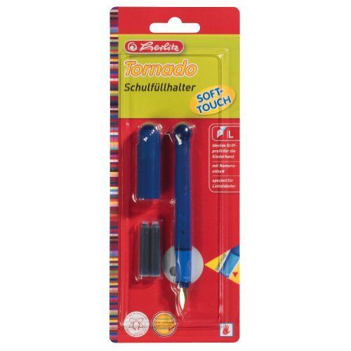 Herlitz 8621377 Stylo Plume Tornado Pour Gaucher, Plume M, Réservoir D'encre Coloré