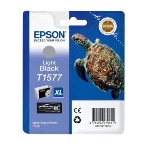 Epson T1577 - 25.9 ml - noir clair - originale - blister - cartouche d'encre - pour Stylus Photo R3000
