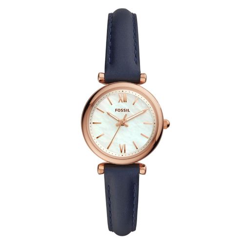 Fossil Montre Bleu Analogique Femmes Carlie Mini Es4502