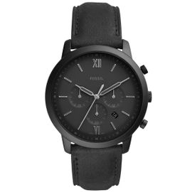 Montre Fossil En Cuir Noir