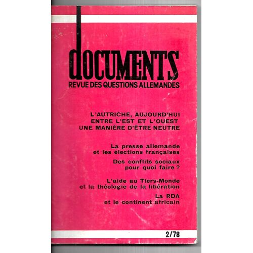 Documents Revue Des Questions Allemandes 1978 2