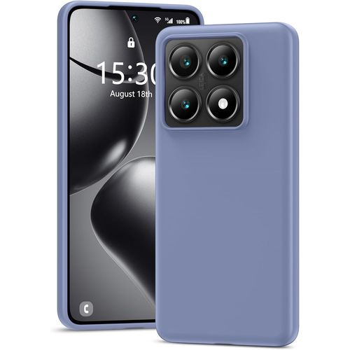 Coque Pour Xiaomi 14t, Housse En Silicone Doux Avec Découpes Précises Pour Caméra, Design Ultra Mince, Protection 360° À Bords Surélevés - Gris Lavande