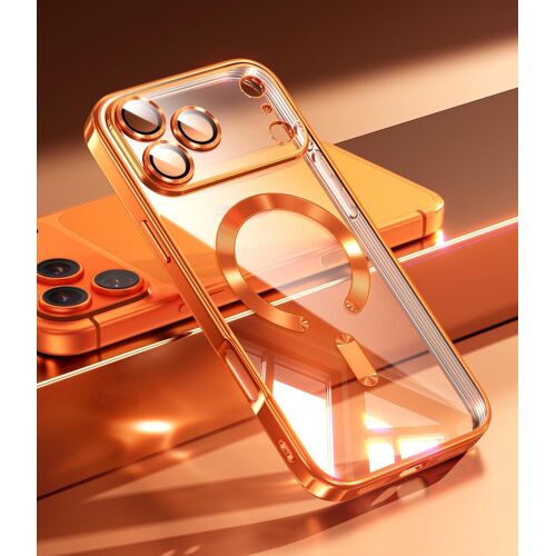 KALANKA-Coque pour iPhone 17 Pro Compatible avec MagSafe [Protection Intégrée pour Lentille] [Antichoc, Anti-Poussière, Coque de Protection] [Housse Élégante et Fine] - Orange