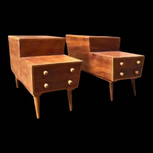 Paire De Bouts De Canap Scandinave Bois