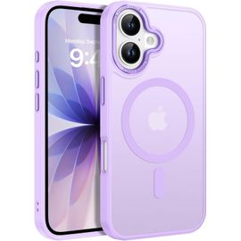 NSIECD-Coque pour iPhone 17 Compatible avec MagSafe, Magnétique Case Étui Translucide Mat Arrière Protection Caméra Housse Fine Antichoc Dos Anti Rayures pour iPhone 17 6,3 Pouces, Lavande