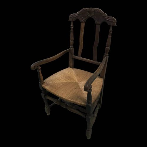 Fauteuil rustique paill bois