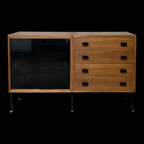 Enfilade Moderniste Vitrine Commode Teck Philippon Lecoq Bois