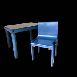 Bureau Enfant Vintage Sistema Scuola Par Kartell Bleu