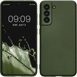 Housse Compatible Avec Samsung Galaxy S21 Fe Coque - Housse De Téléphone Protection Souple En Tpu - Vert Forêt Métallique