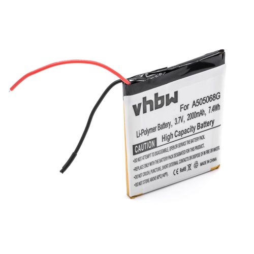 vhbw Batterie remplacement pour Navgear 100618 E100602-BU50-1-R, A505068G pour appareil GPS de navigation (2000mAh, 3,7V, Li-polymère)
