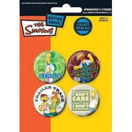 Simpsons Pack 4 Badges Springfield Citizens
