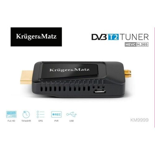 Kruger & Matz Mini Tuner Dvb-t2 H.265 Hevc Km9999