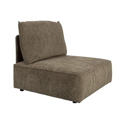 Fauteuil 100x99x87 cm en tissu kaki - HUNTER