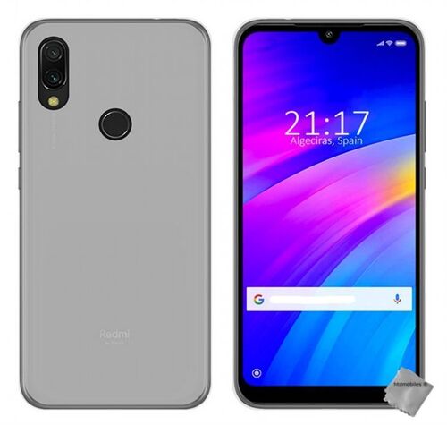 Housse etui coque pochette silicone gel fine pour Xiaomi Redmi 7 + film ecran - BLANC TRANSPARENT