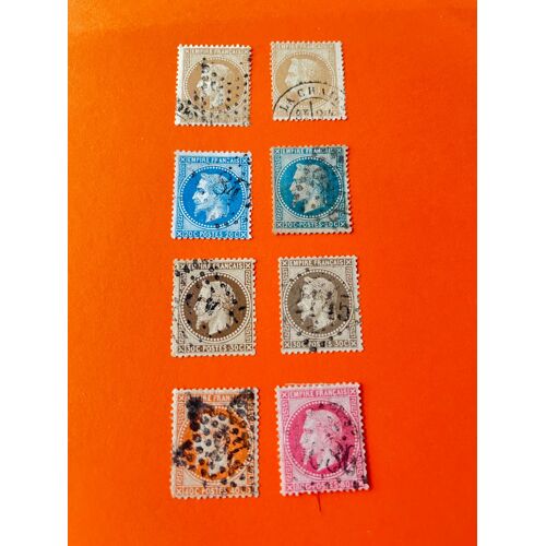 Timbres Napoleon Laurés Différentes Oblitéréations Et Culeurs 1863/1871 Lot 690