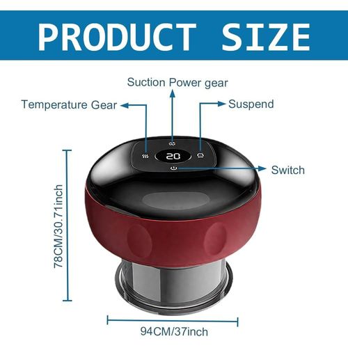 Ventouse Électrique Infrarouge,Appareil De Massage Électrique Avec 12 Trous Sous Vide,En Verre Intelligent Pour Cupping,Réduit Les Douleurs Musculaires,Les Toxines Corporelles