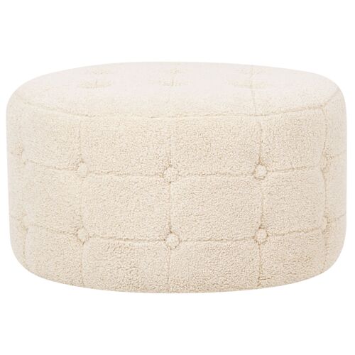 Repose-pieds bouclé beige TAMPA