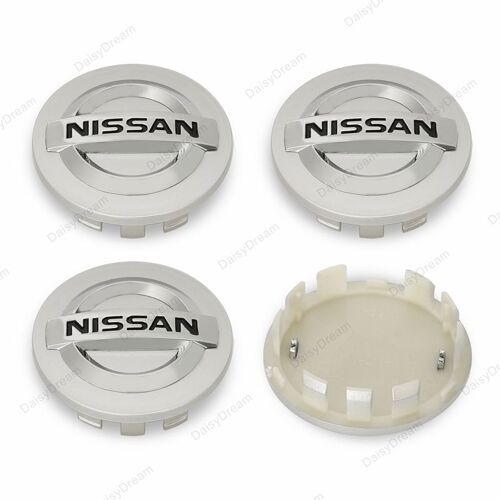 Centre Roue 4×54mm Cache Moyeux Pour Nissan Badge Logo Argent