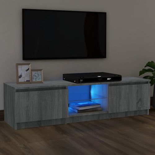Vidaxl Meuble Tv Avec Lumières Led Sonoma Gris 120x30x36 Cm