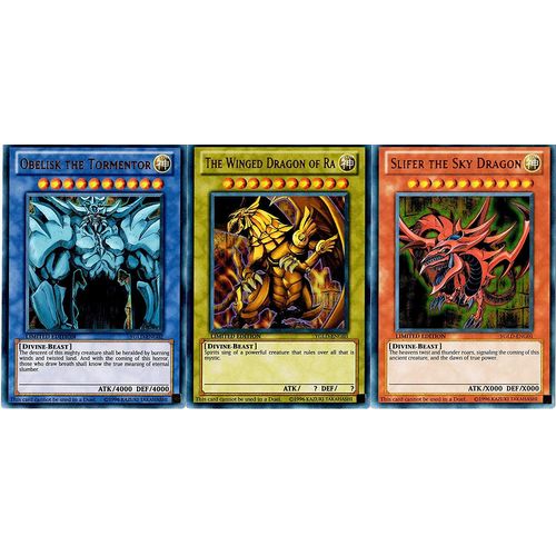 Yu-Gi-Oh! Lot 3 Dieux Egyptiens - Obelisk, Slifer ,Dragon Ailé De Râ, Deck Légendaire De Yugi Ygld-Eng01 - 02 - 03