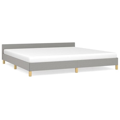 vidaXL Cadre de lit avec tête de lit Gris clair 200x200 cm Tissu