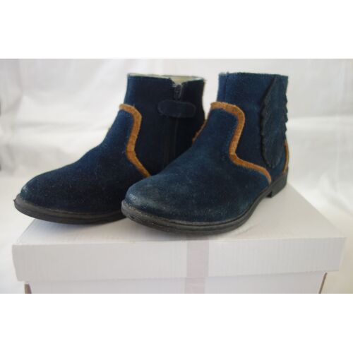 Bottines Daim Marine/Camel Vertbaudet - Pointure 29