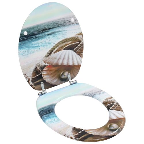 vidaXL Siège de toilette MDF Couvercle à  fermeture dure Coquille