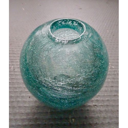 Petit vase en verre craquelé - vert transparent